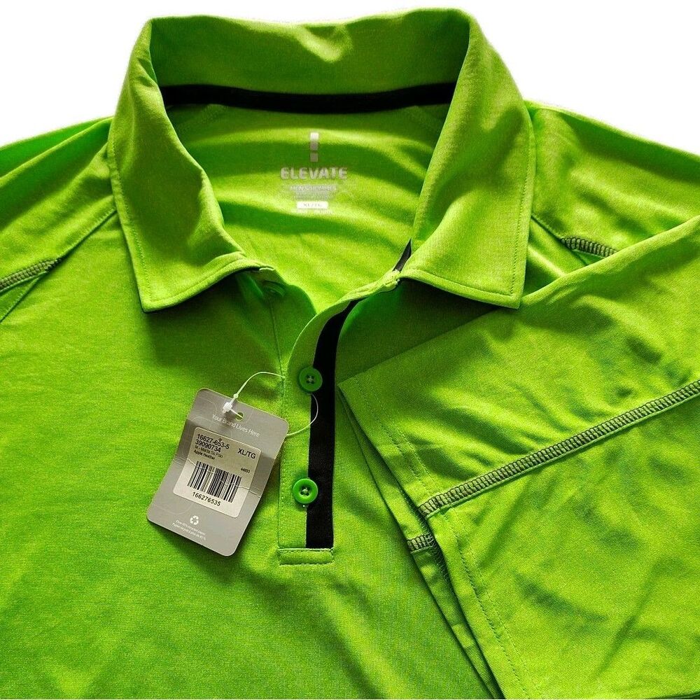New Elevate XL Mens Collared Short Sleeve Polo Shirt Apple Heather Athleisure